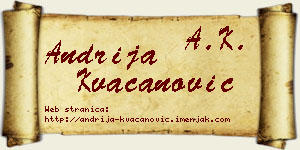 Andrija Kvačanović vizit kartica